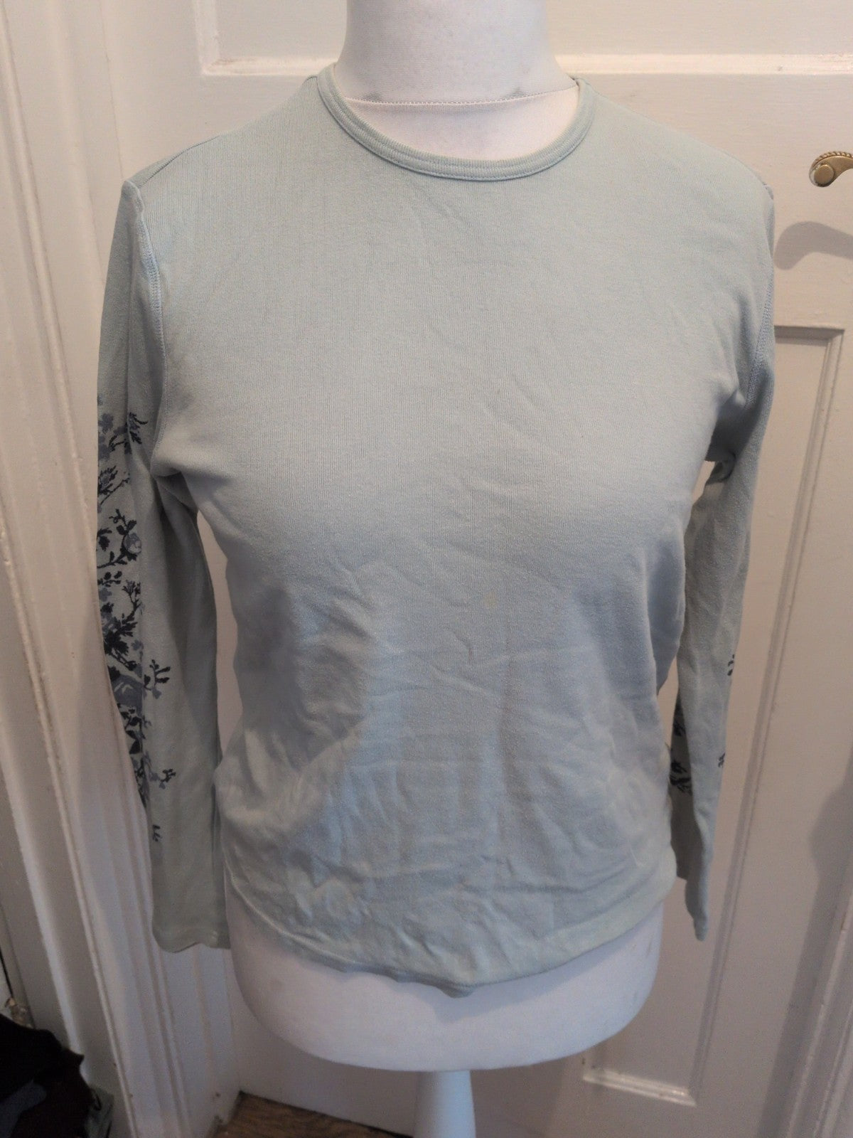 Marks And Spencer 12 Soft Blue Long Sleeve Blouse