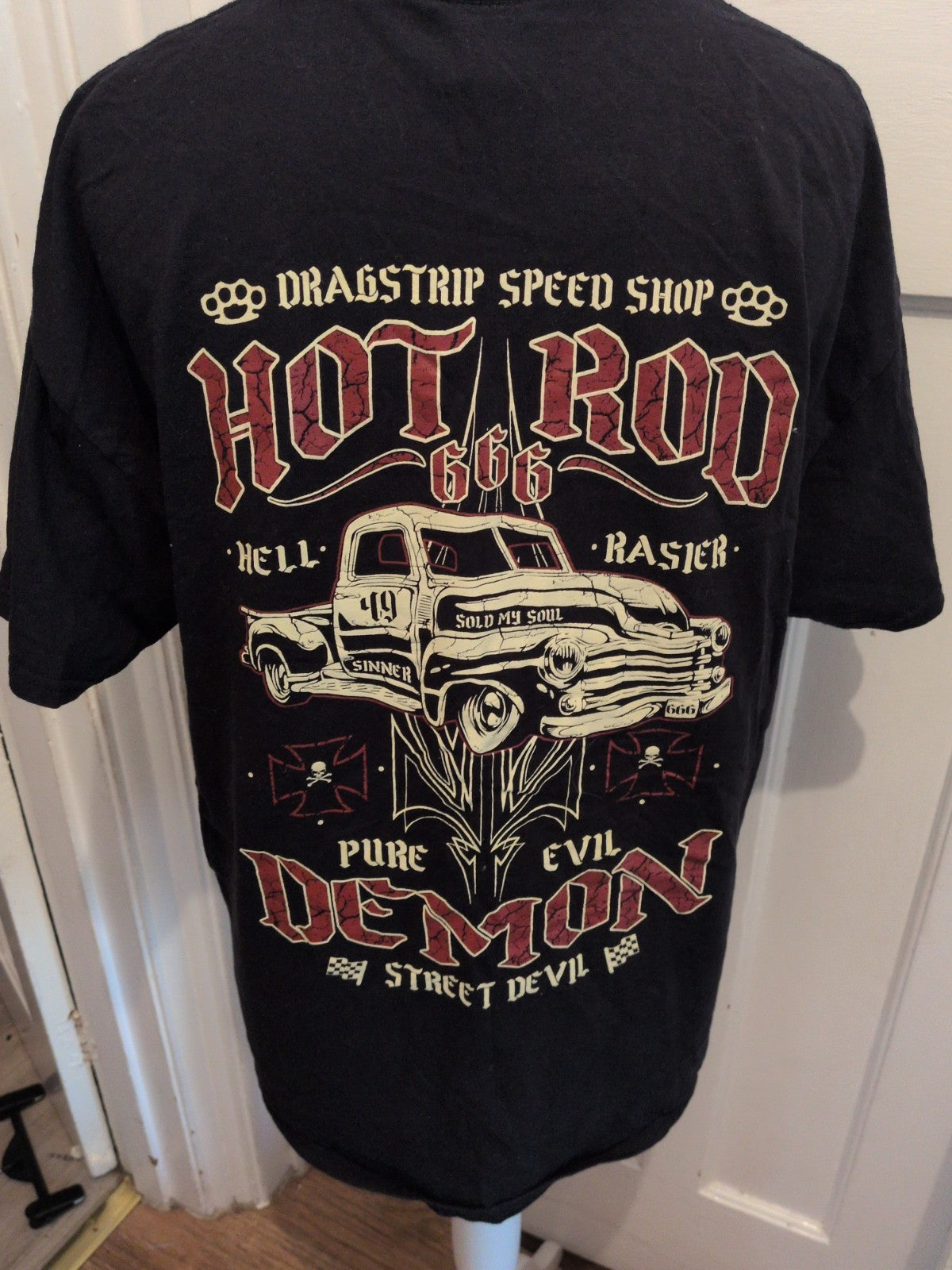 Go Kustom XL Black Hot Rod Printed Short Sleeve T-shirt