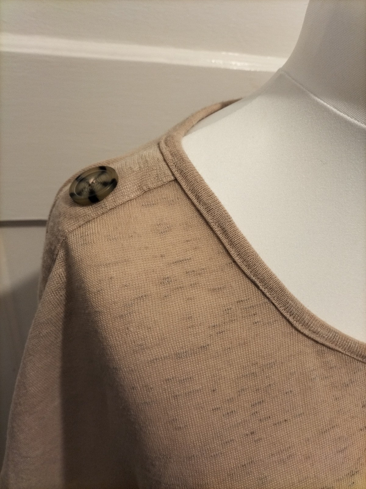 Ladies Pep&Co Size Small Beige Pale Brown Short Sleeved Blouse