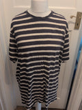 North Coast 2XL Navy Stripe Short Sleeve T-shirt