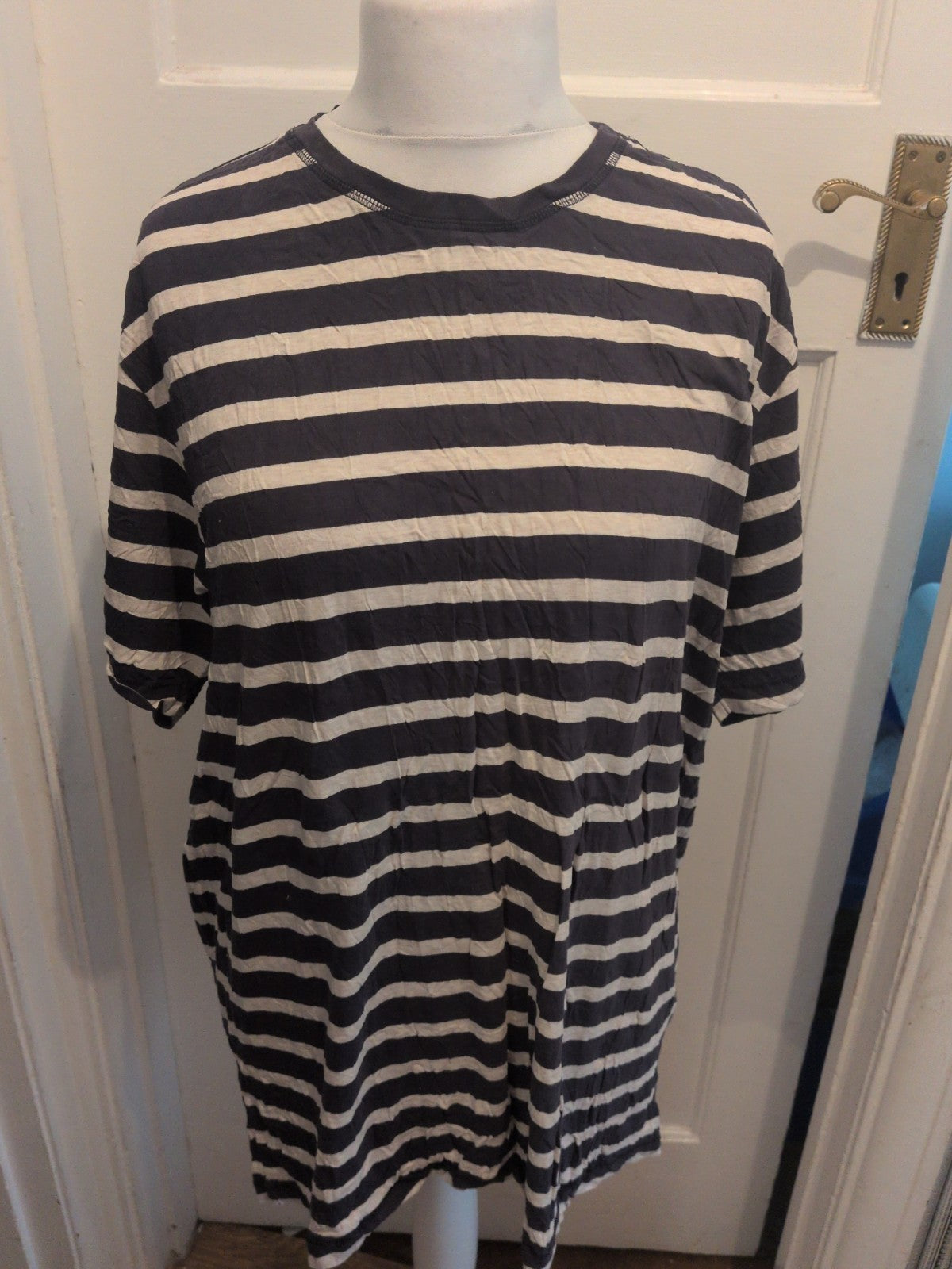 North Coast 2XL Navy Stripe Short Sleeve T-shirt