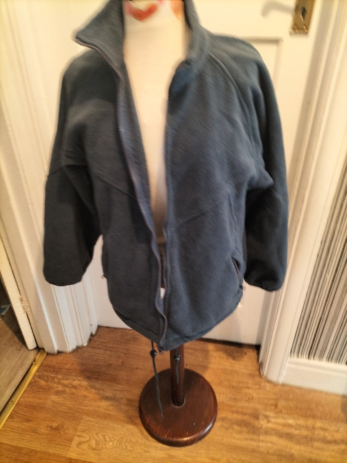 Mens Blue Fjord Size Small Navy Fleecy Zip Through Jacket