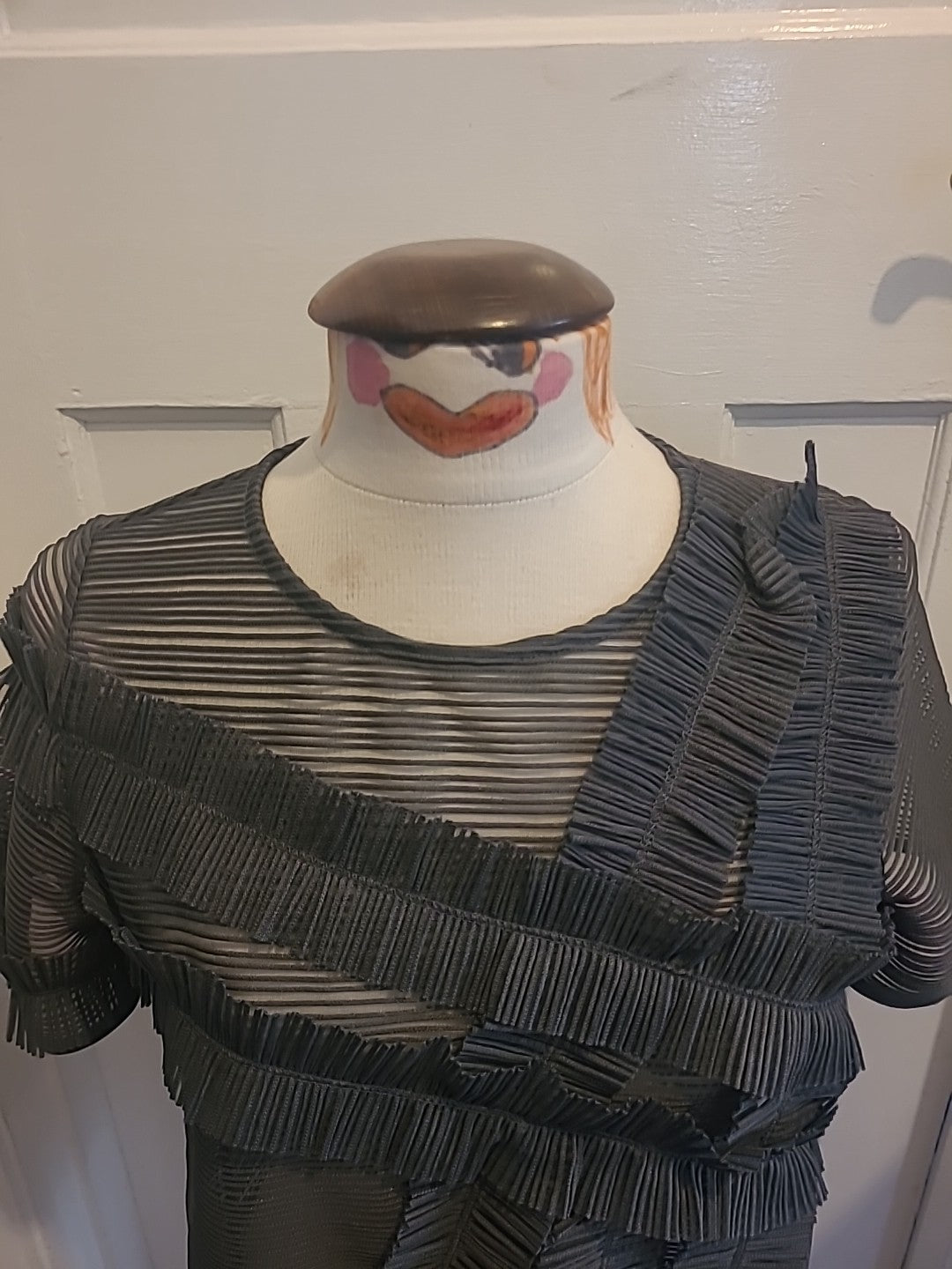 Ladies Next Size 8 Grey See Through Short Sleeved Tshirt