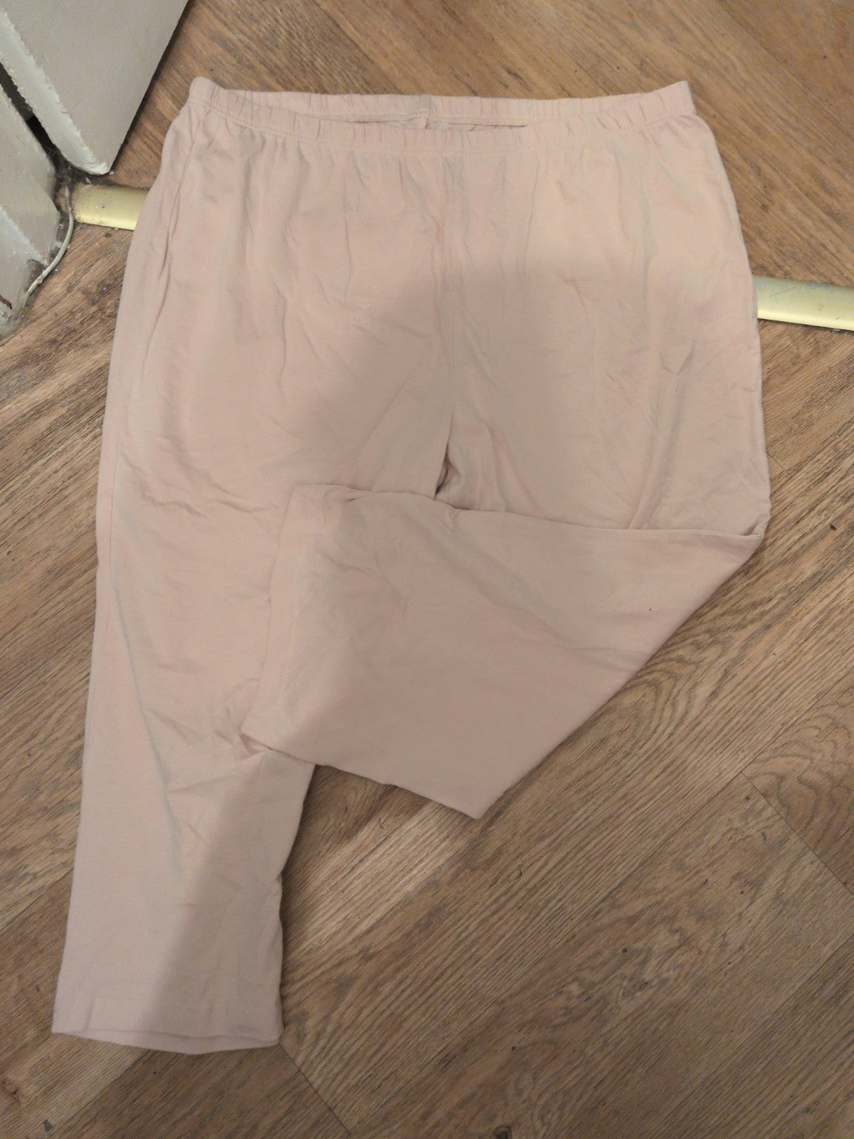 Ladies Size XL Pink Elasticated Crop Leggings Straight