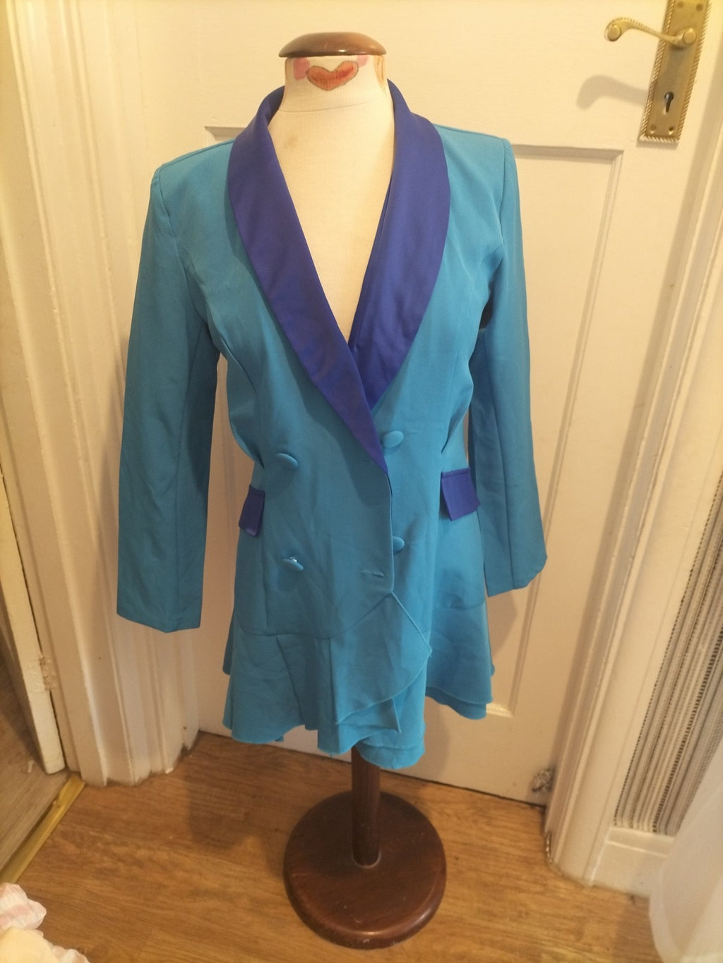 Ladies Glamaker Size Small Blue Long Sleeved Lightweight Jacket/Coat