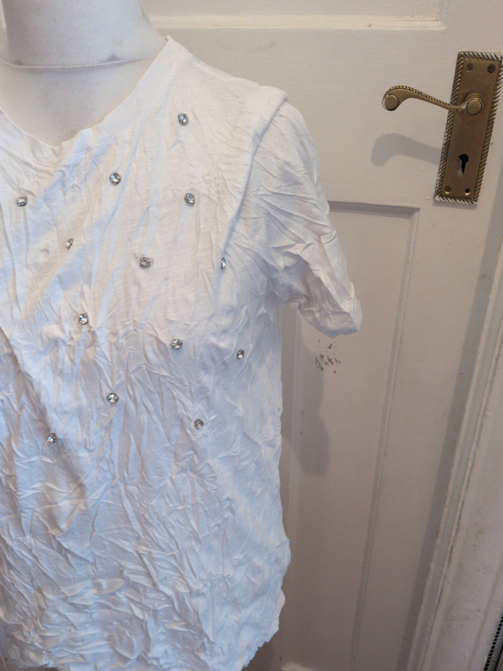 River Island 14 White With Silver Stud T-shirt