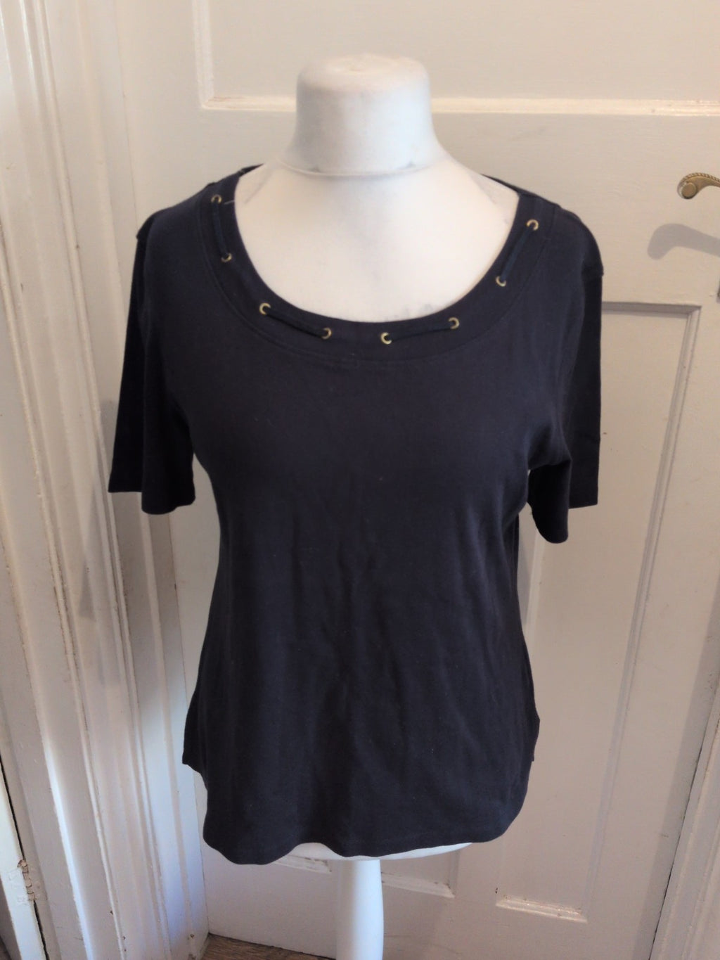 Ladies Marianna Collection Size 16 Navy Short Sleeve T-shirt Blouse