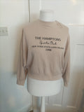 Ladies Tu Size Small Pale Beige Printed Long Sleeved Pullover Jumper