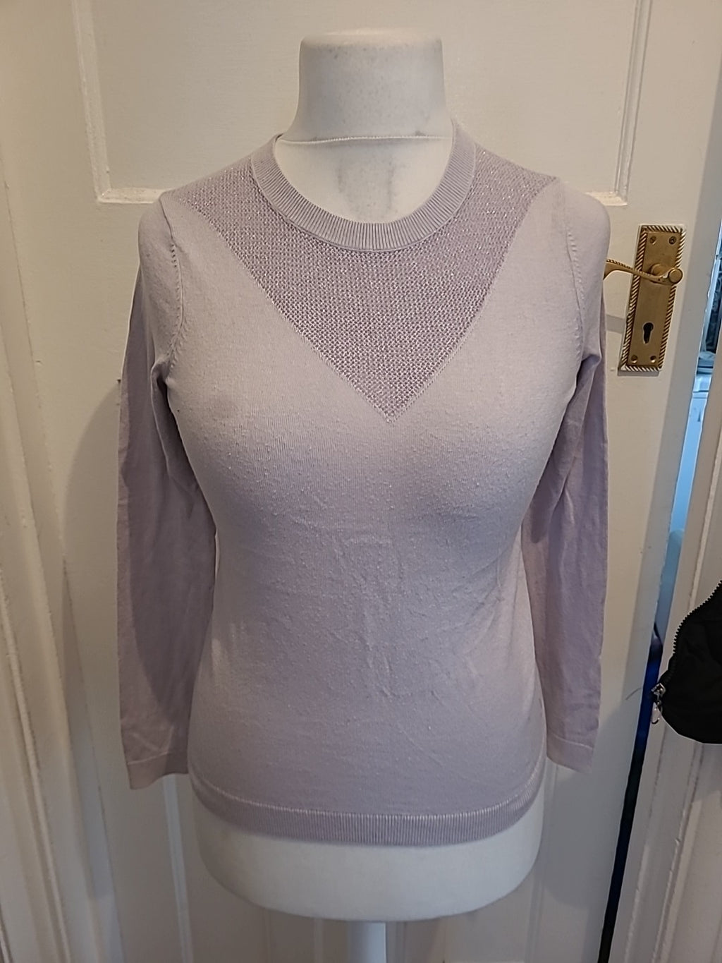 Ladies Jack Wills Size 6 Pale Lilac Long Sleeved Top