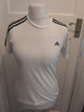 Adidas 13-14 Years White With Black Trim Short Sleeve T-shirt