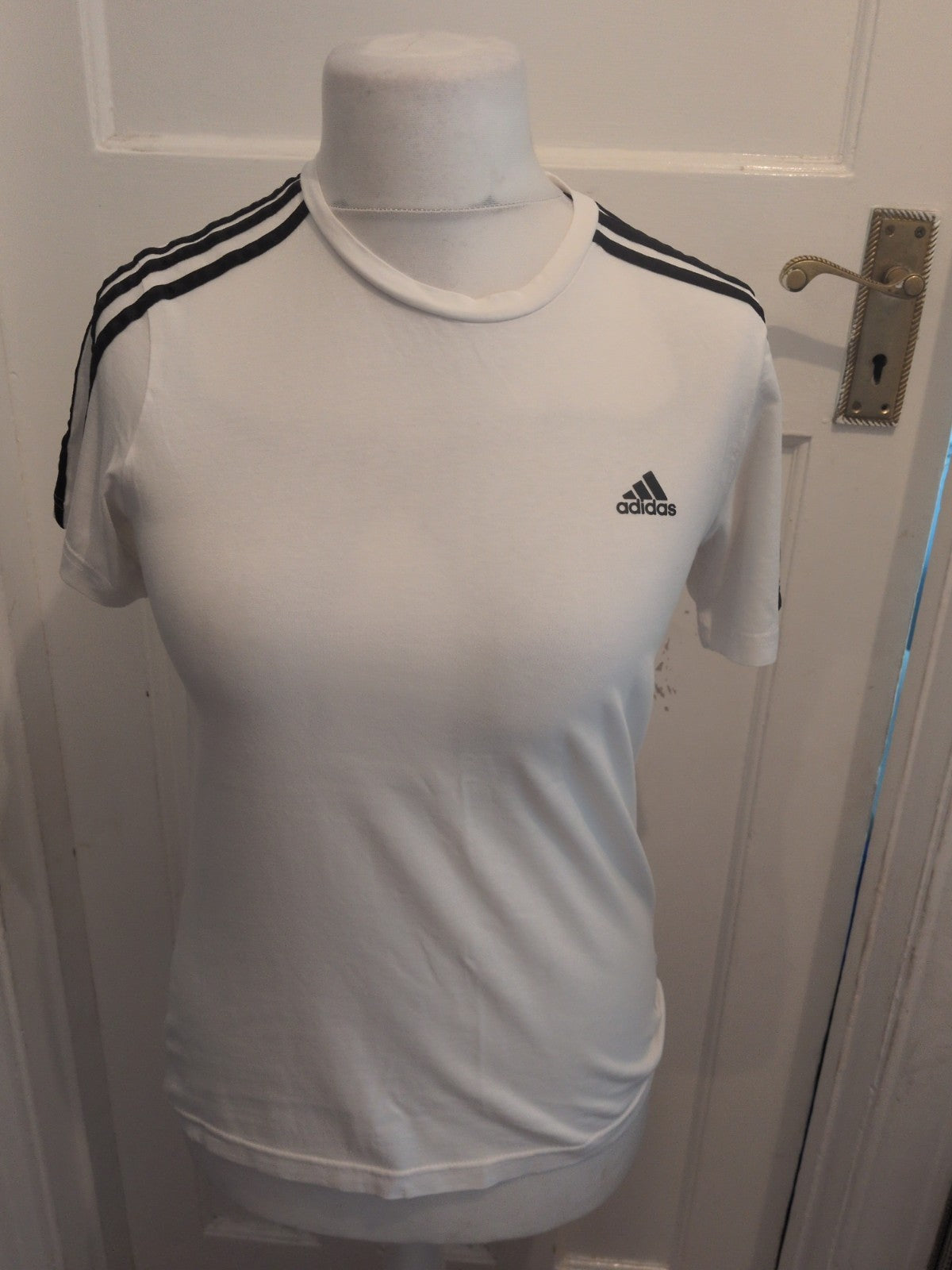 Adidas 13-14 Years White With Black Trim Short Sleeve T-shirt