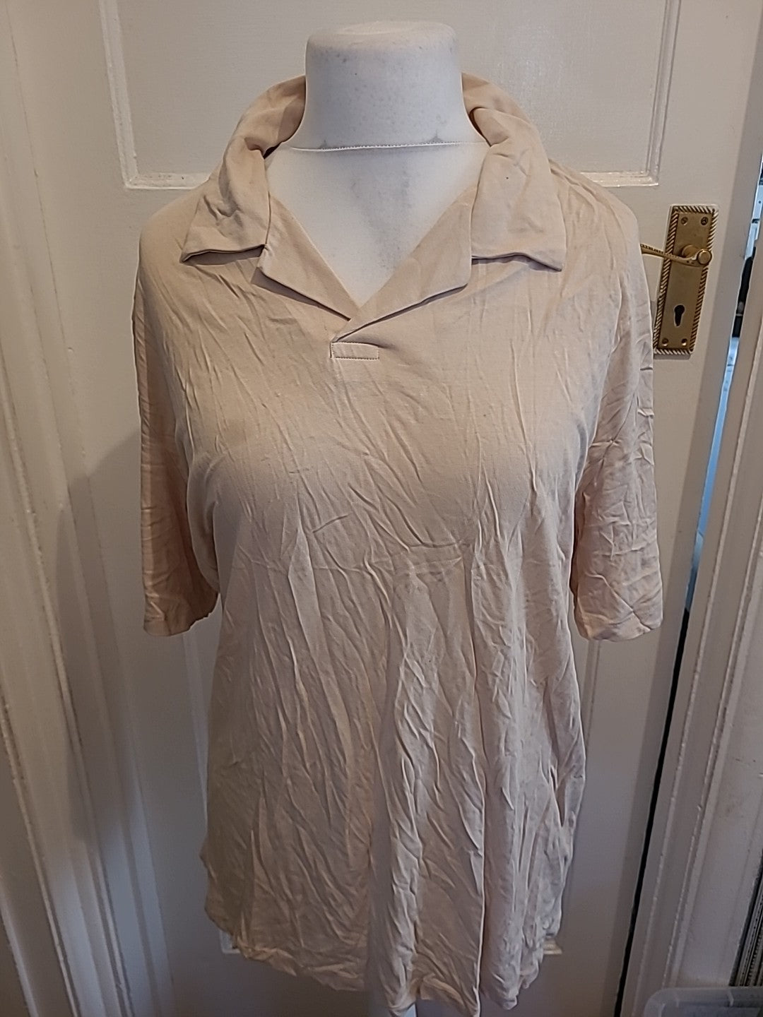 Mens Jack&Jones Size XL Pale Beige Short Sleeved Polo