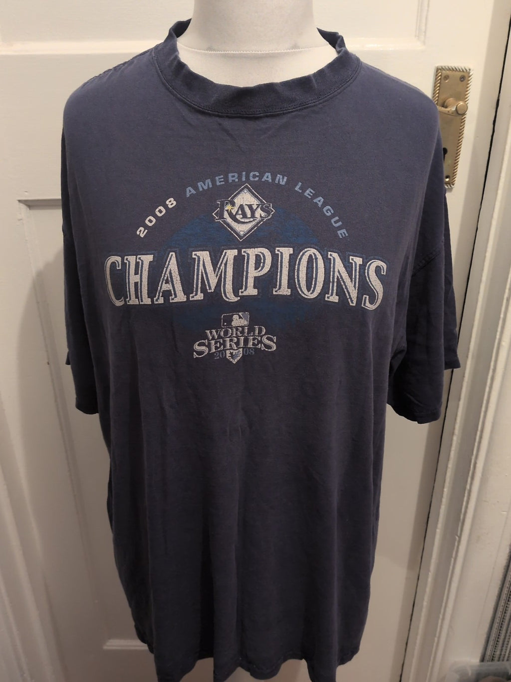 Mens Size XL Navy Printed Short Sleeved T-shirt Champions