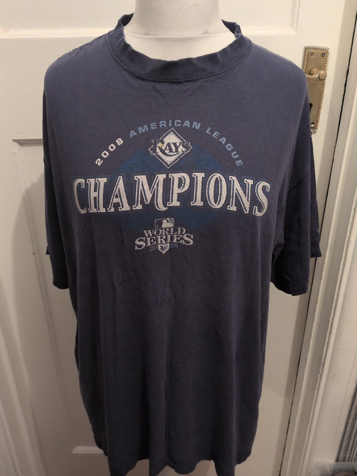 Mens Size XL Navy Printed Short Sleeved T-shirt Champions