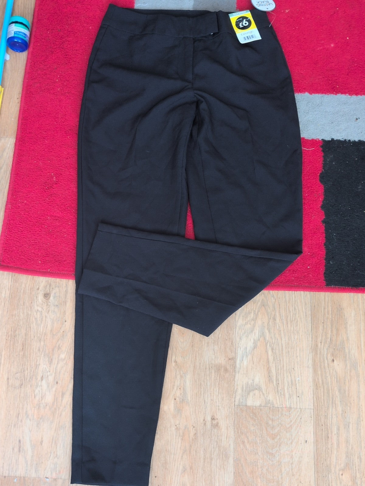 Brand New Ladies George Size 8 Black Tapered Trousers