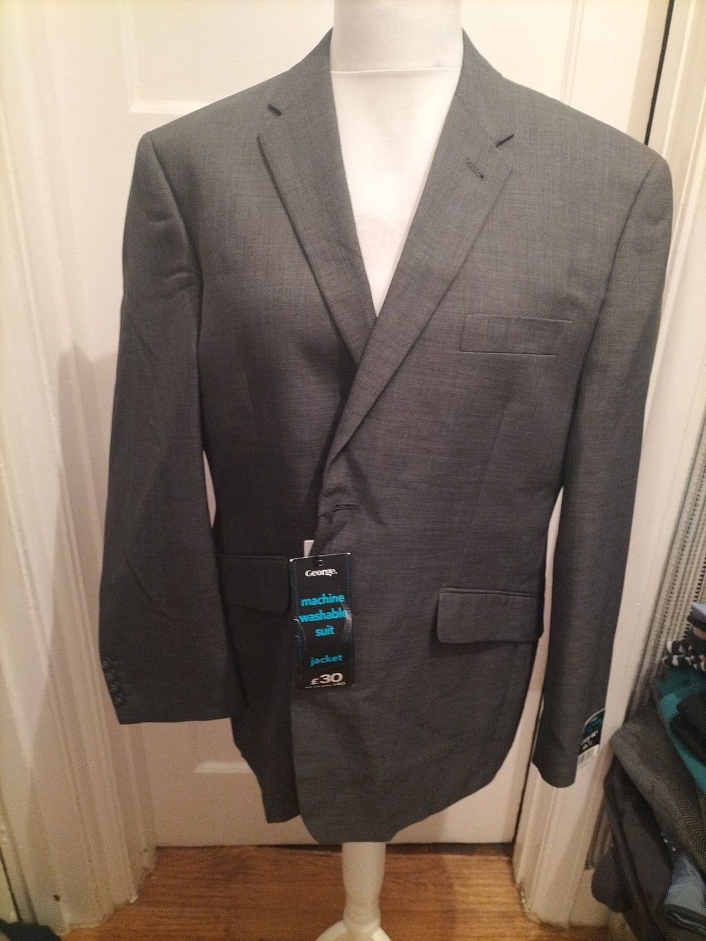 Brand New Mens George Size 44 Short Grey Suit Jacket