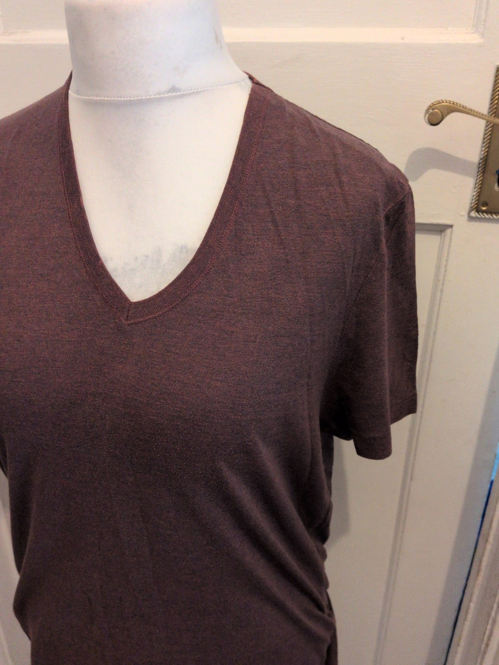 Burton Menswear Large Deep Purple Flecked Short Sleeve T-shirt