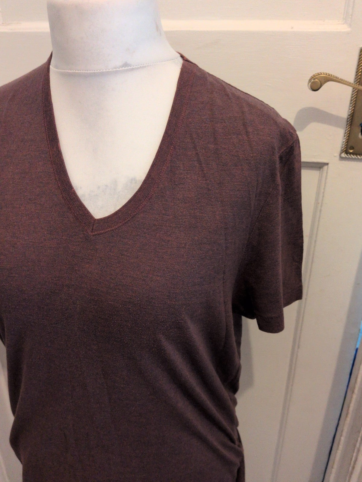 Burton Menswear Large Deep Purple Flecked Short Sleeve T-shirt
