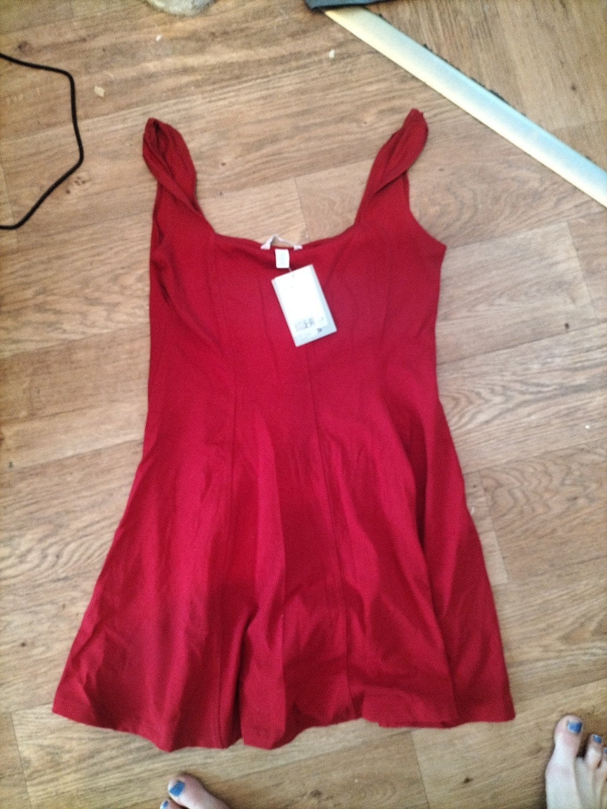 Brand New Ladies H&M Medium Red Ribbed Sleeveless Dress