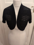 Ladies Size Medium Black Shimmer Short Sleeve Blouse