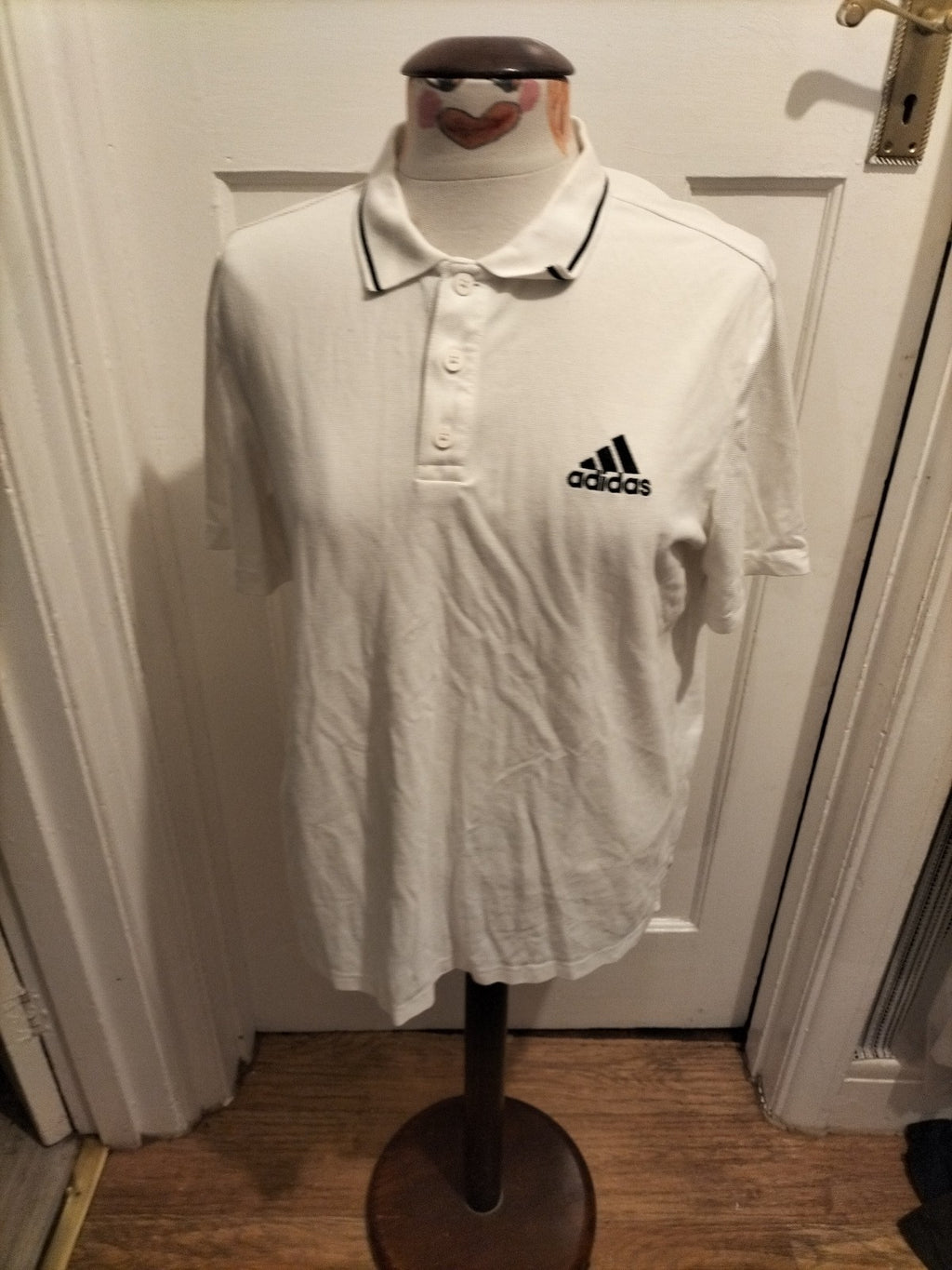 Mens Adidas Size Medium White Short Sleeved Polo