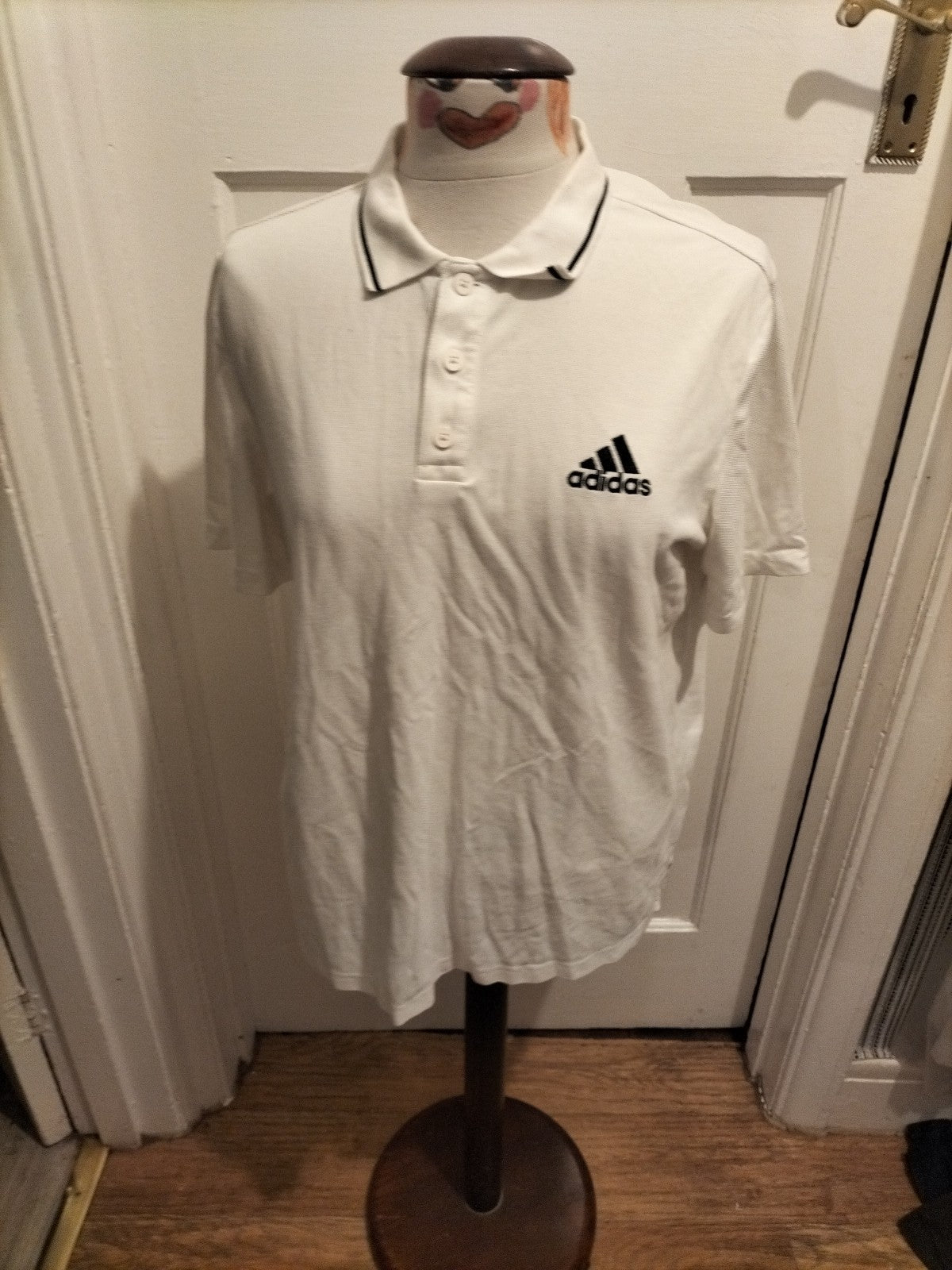 Mens Adidas Size Medium White Short Sleeved Polo