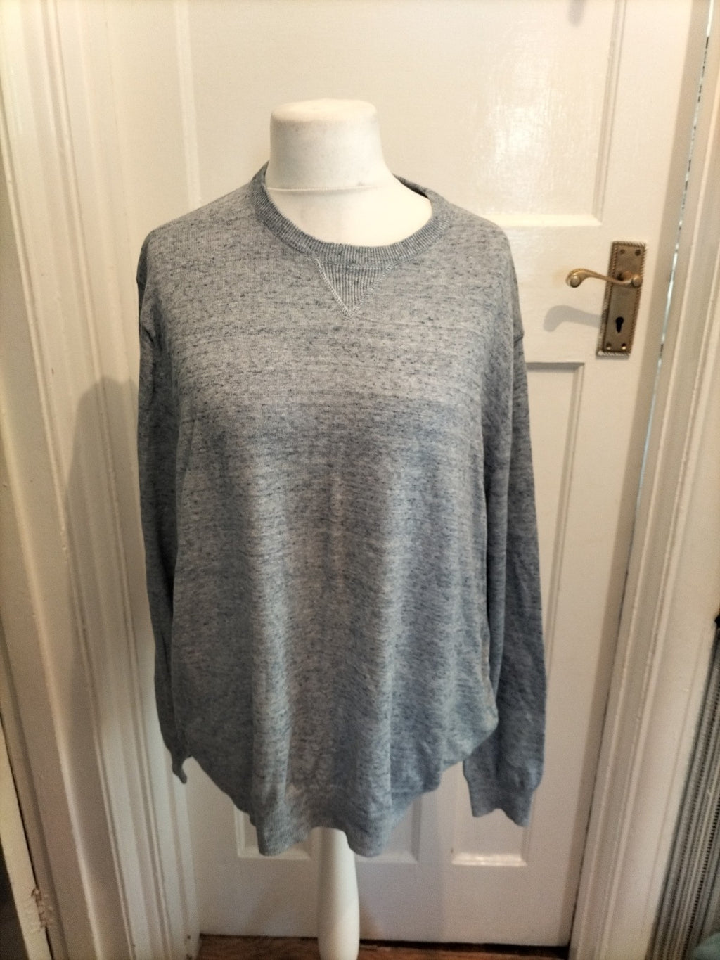 Mens Tu Size 2XL Pale Grey Fleck Lightweight Pullover Jumper