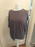 Ladies Apricot Size 8 Charcoal Short Sleeve Blouse
