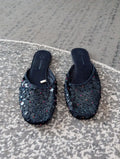 Ladoes Debenhams Black Sparkly Slip Ons Size 5 Free Delivery