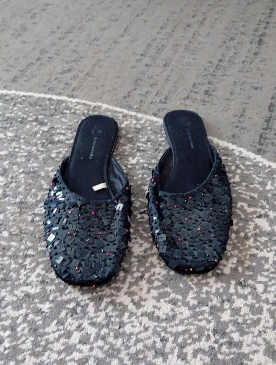 Ladoes Debenhams Black Sparkly Slip Ons Size 5 Free Delivery