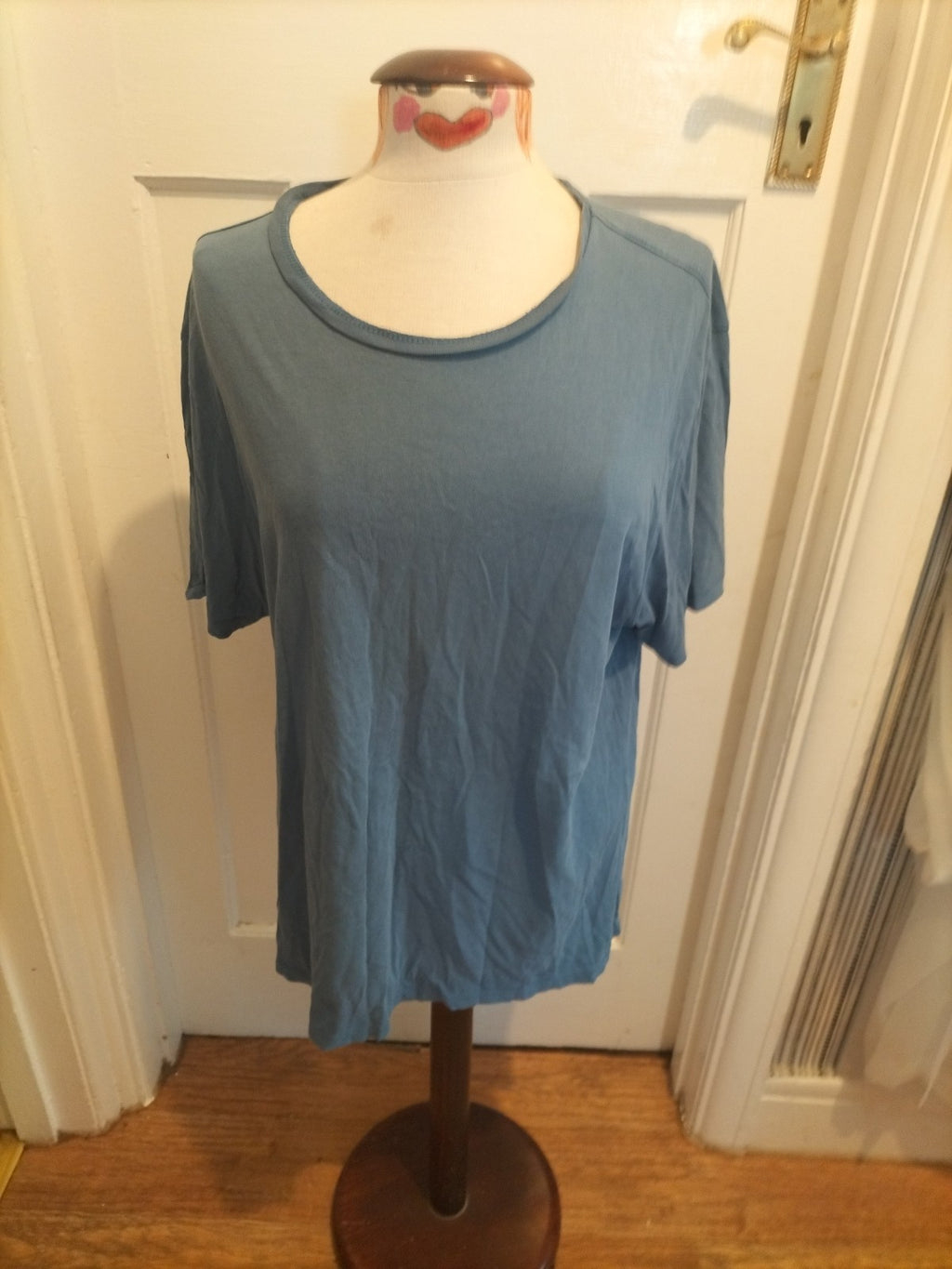 Mens Matalan Size Large Navy Blue Short Sleeved Pyjama Top