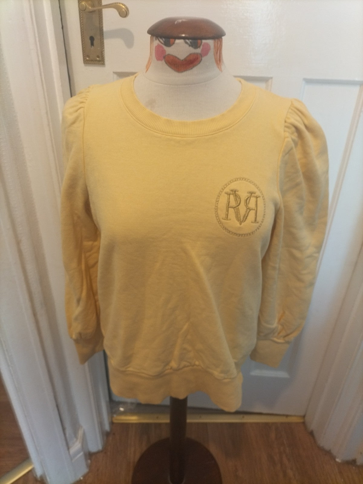 Ladies River Island Size Medium Yellow Long Sleeved Pullover Jumper