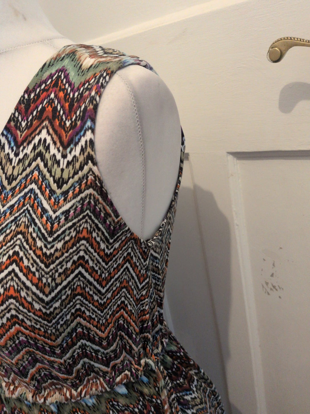Tu 12 Multicoloured Zig Zag Sleeveless Long Length Dress