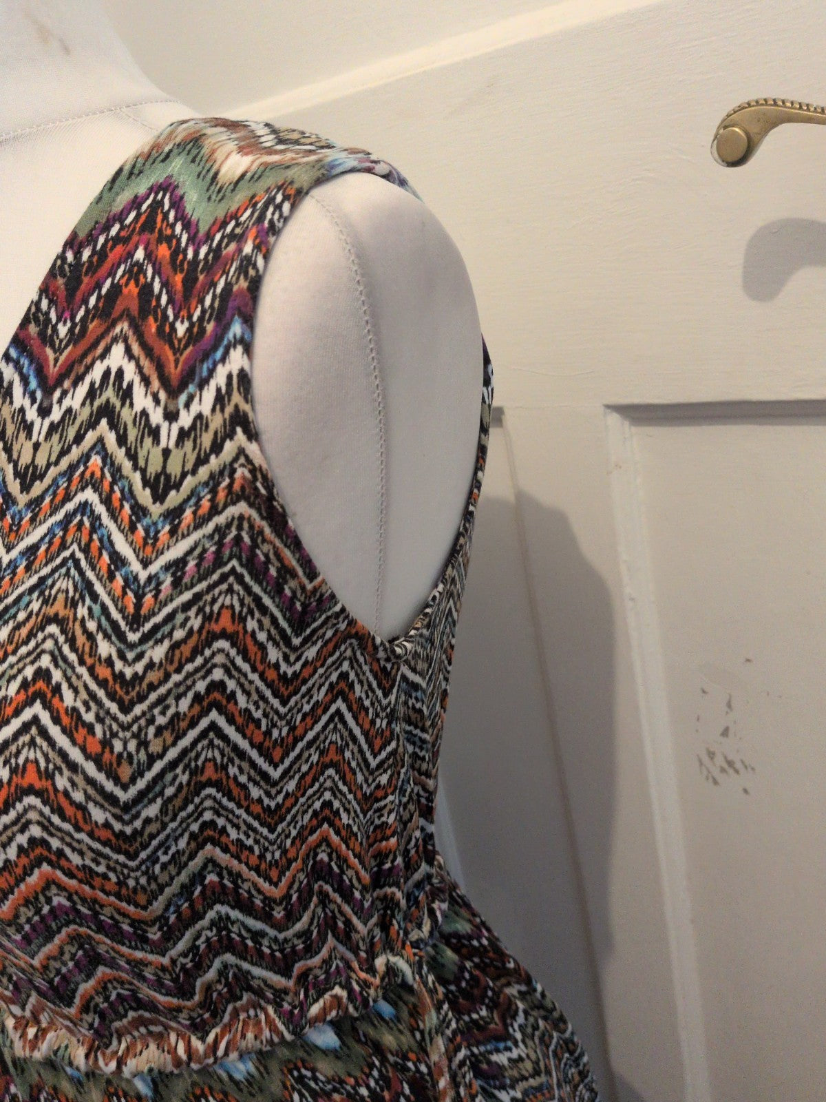 Tu 12 Multicoloured Zig Zag Sleeveless Long Length Dress