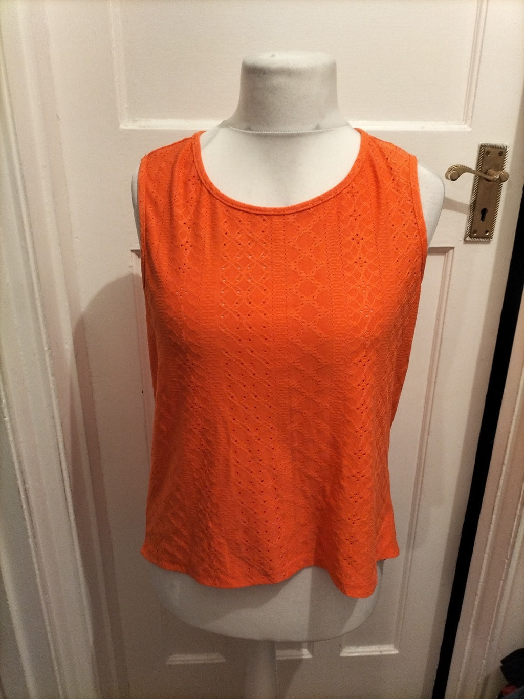 Shein XL Bright Orange Wrap Style Sleeveless Top