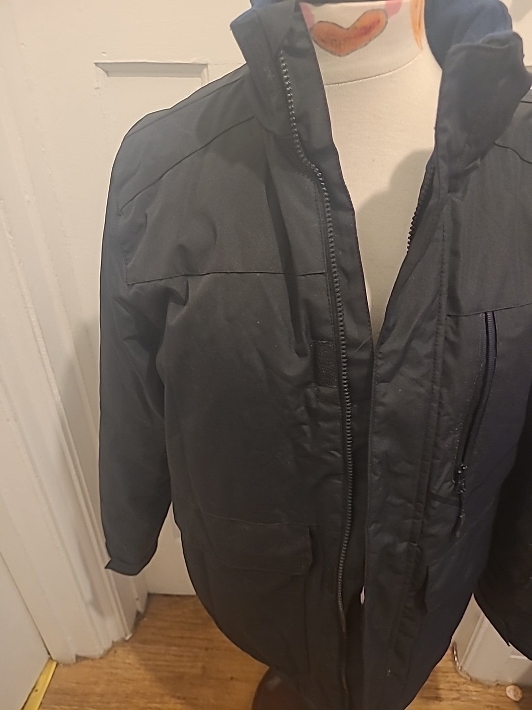 Mens Primark Size Small Black Long Sleeved Lined Coat