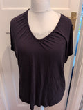 JD Williams 22 Black V Neck Short Sleeve T-shirt
