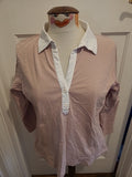 Ladies Puffa Country Size 16 Pale Pink Collared Blouse