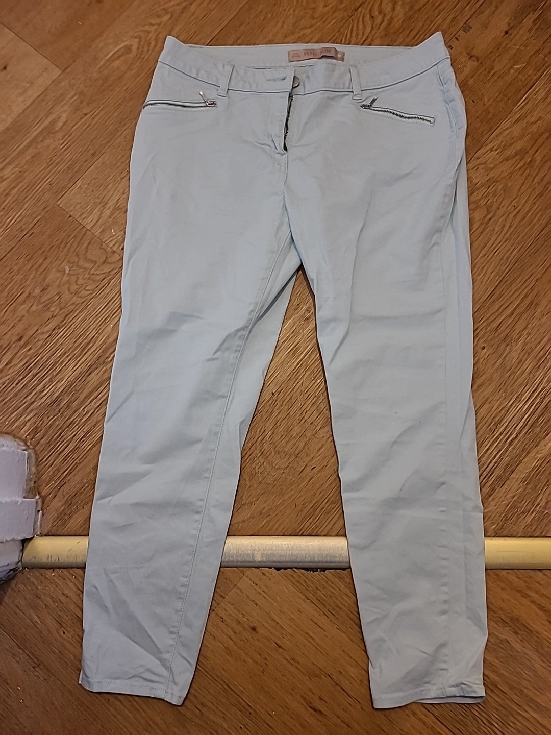 Ladies Next Size 14R Pale Blue Ankle Slim Jeans(1 Small Mark On Knee)