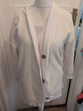 Marks And Spencer Small White Long Sleeve Fluffy Cardigan