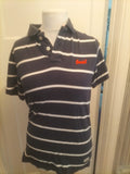 Mens Superdry Size Large Striped Short Sleeved Polo