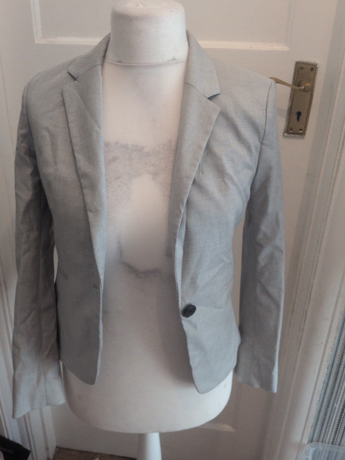 H&M 10 Grey Lined Padded Blazer