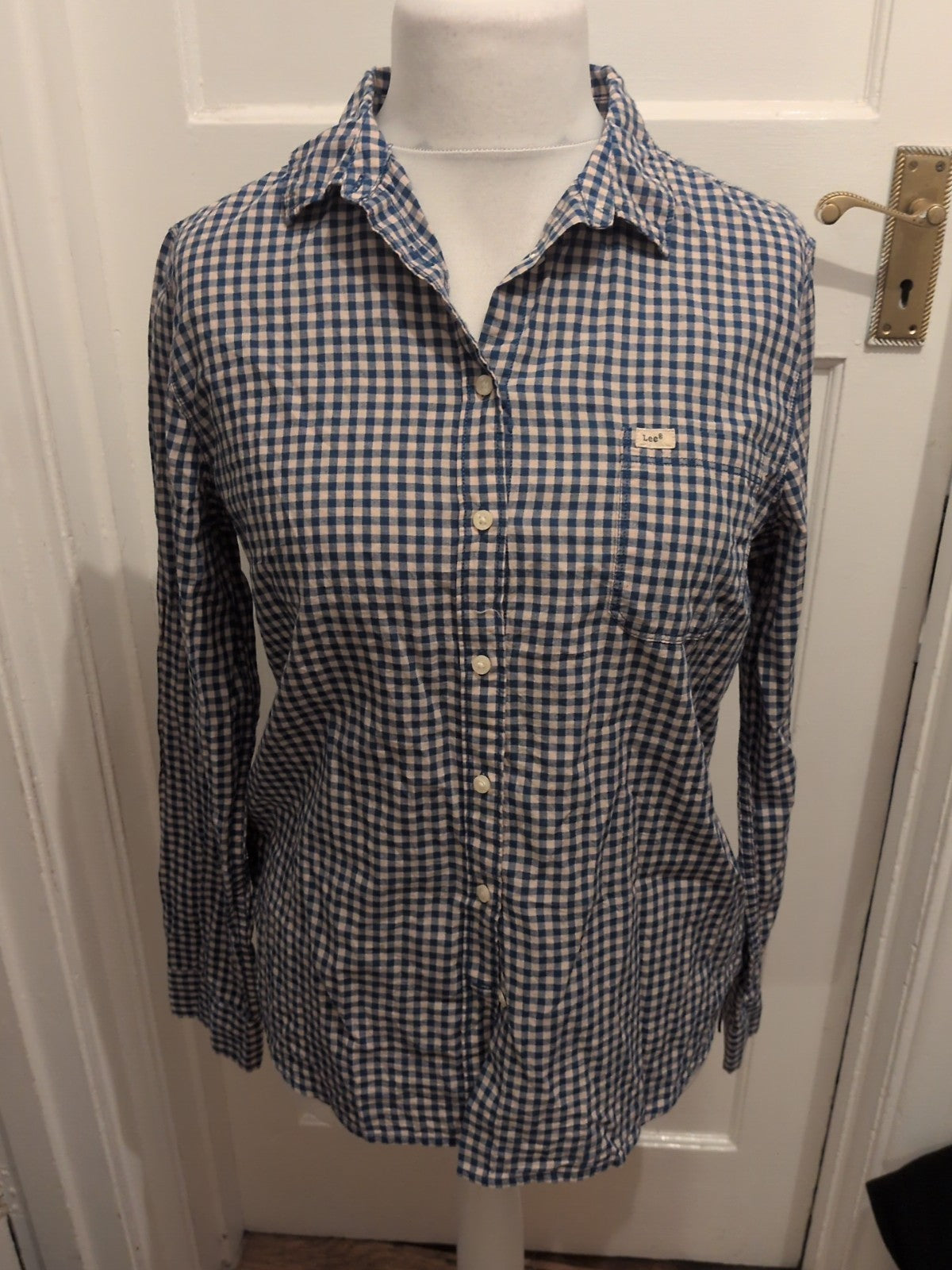 Lee Large Blue Check Long Sleeve Shirt