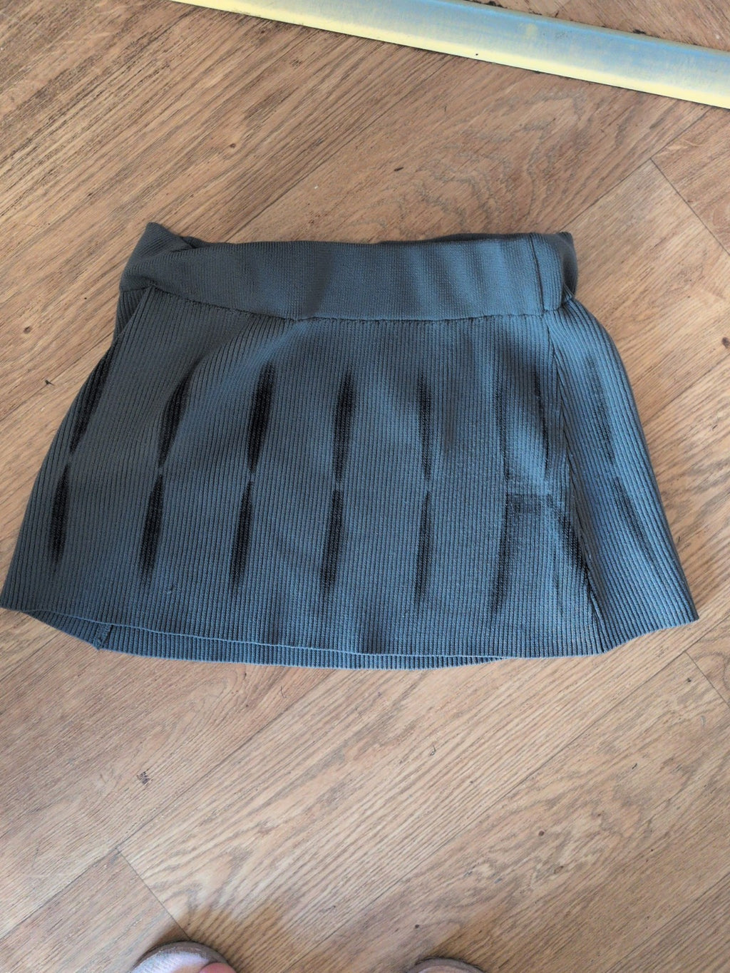 I Am Gia 2xs Grey And Black Mini Skirt