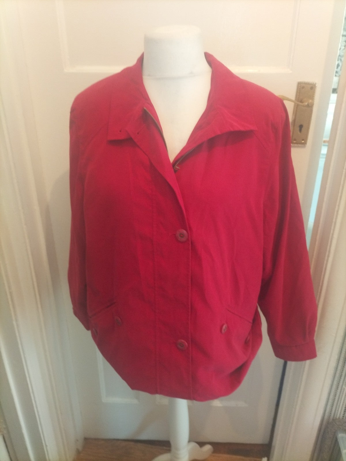Ladies St Micheal Marks And Spencer Size 14 Red Lined Coat