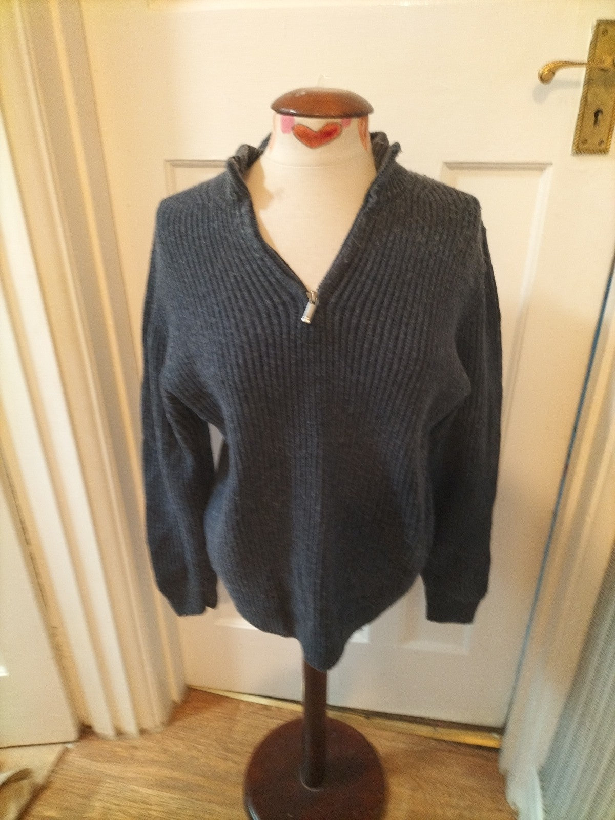Mens Marks And Spencer Size Small Dark Denim Coloured Jumper
