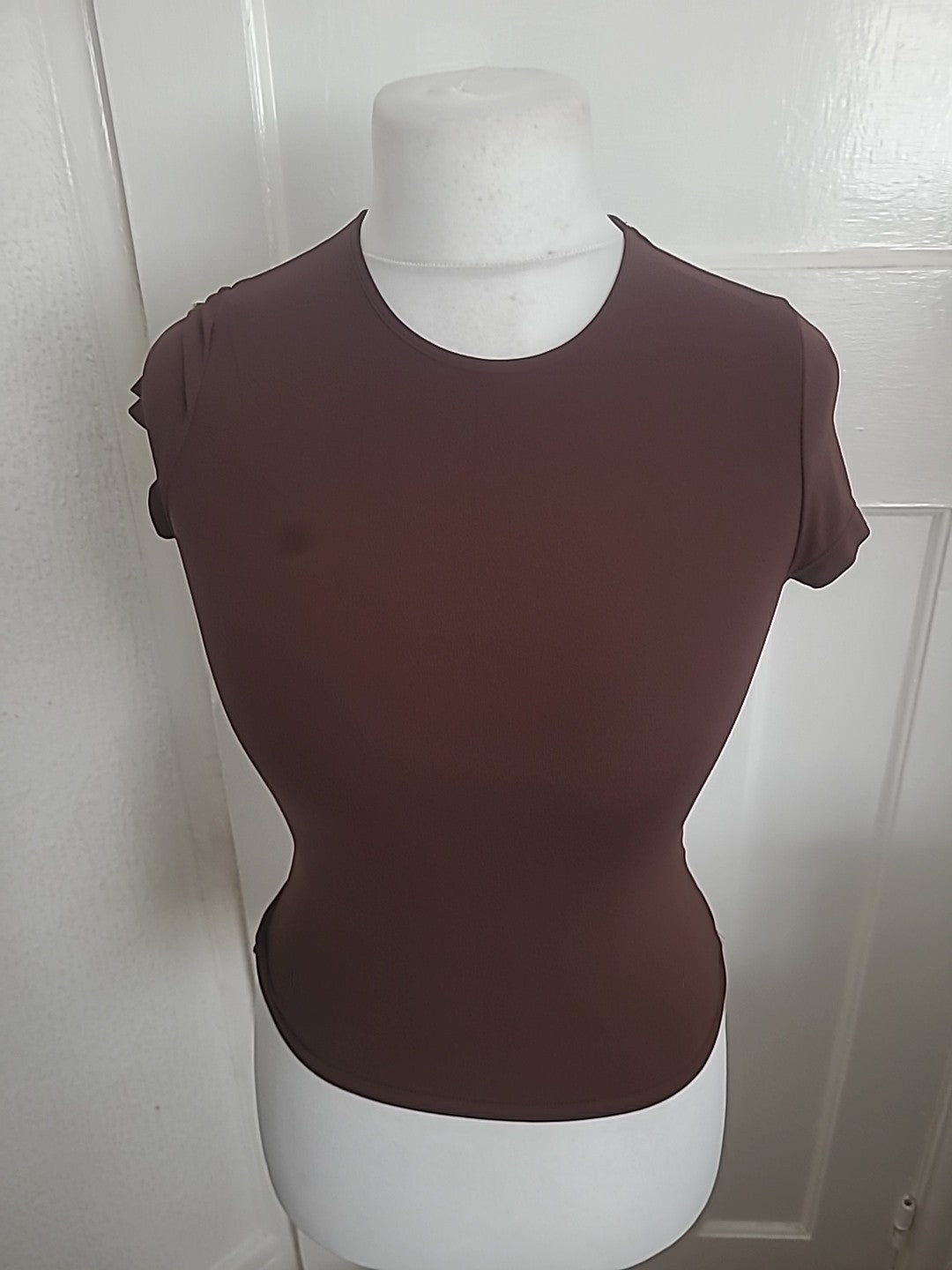 Ladies Katch Me Size 6 Brown Short Sleeved Tshirt