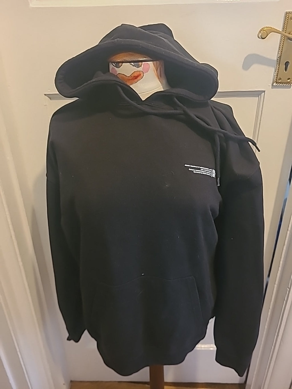 Mens Boohoo Size Medium Black Long Sleeved Printed Hoodie