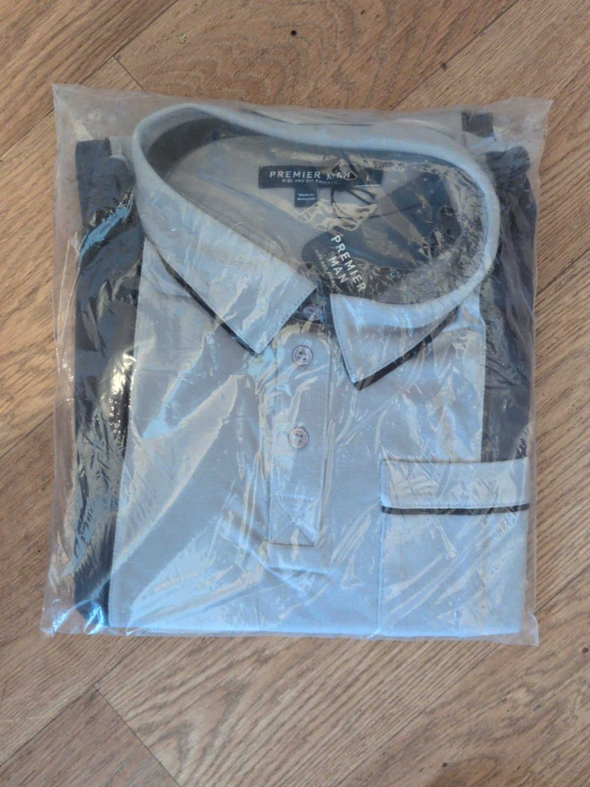 Brand New Premier Man Large Grey And Black Polo