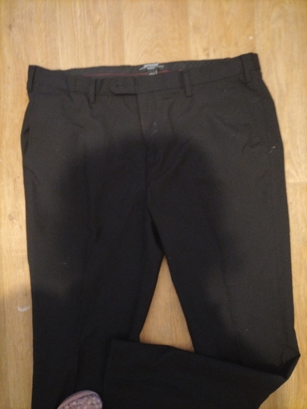 Mens Cedarwood State Size 40R Black Slim Fit Trousers